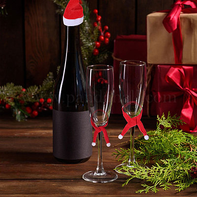 14 шт. 14 стиля рождественского бархатного чехла для бутылки вина AJEW-CA0004-47-1