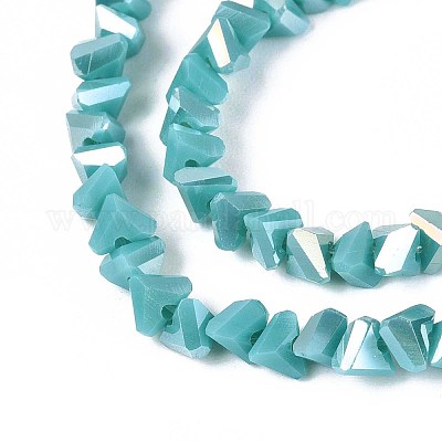 Гальванические непрозрачные стеклянные бусины GLAA-N022-4mm-19-1