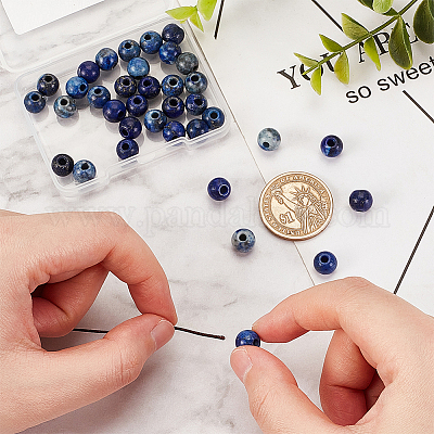 Природный лазурит бисером G-OC0003-81B-1