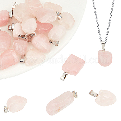 20шт подвески из натурального розового кварца G-BBC0001-50D-1
