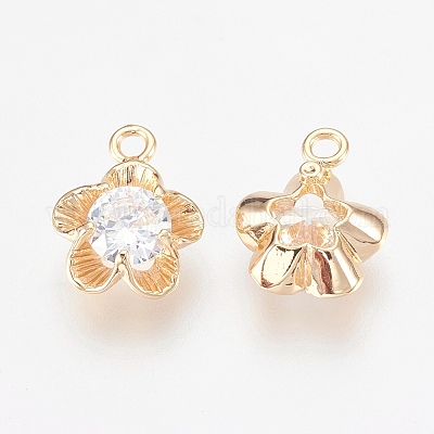 Латунные микро проложить кубического циркония подвески KK-F759-11G-NF-1