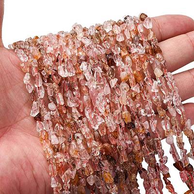 Натуральный гематоидный кварц / нитки из железистого кварца G-I389-A04-1