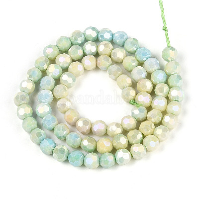 Антикоррозийные гальванические стеклянные бусины EGLA-T021-6mm-15-09-1