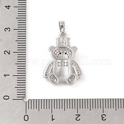 Латунные микропаве прозрачные подвески с фианитом KK-E111-33P-1