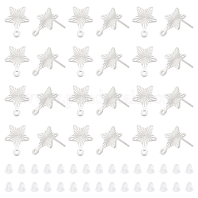 Фурнитура для сережек-гвоздиков star 201 из нержавеющей стали STAS-UN0054-75P-1