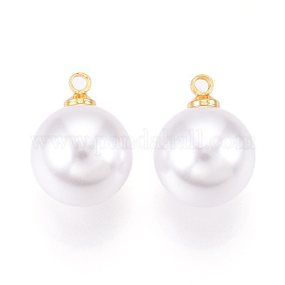 Подвески из латуни и АБС-пластика с имитацией жемчуга KK-N261-12mm-121G-1