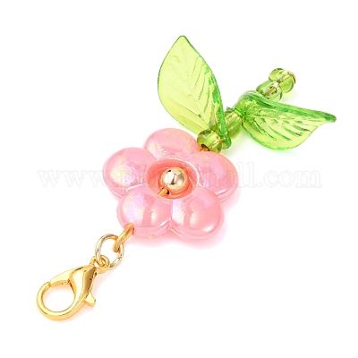 Цветочные акриловые подвесные украшения HJEW-JM04160-1