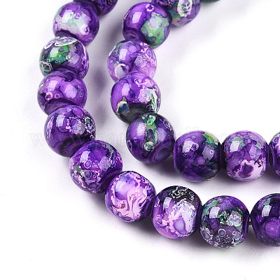 Выпечка окрашенные стеклянные бусины пряди X1-DGLA-N003-8mm-A07-1