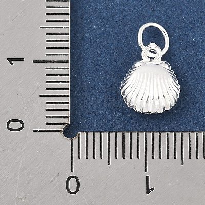 Подвески из чистого серебра в форме полых ракушек с соединительными кольцами STER-R013-02S-1