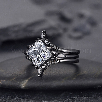 Наборы колец для женщин из сплава в форме ромба PW-WG6B254-01-1