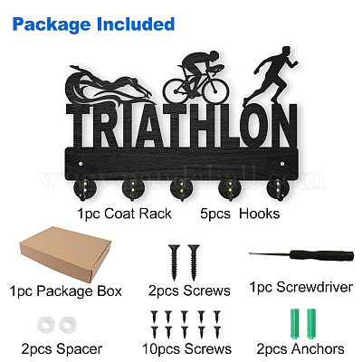 Wholesale MAYJOYDIY Triathlon Coat Hooks Wall Mounted Wood Wall