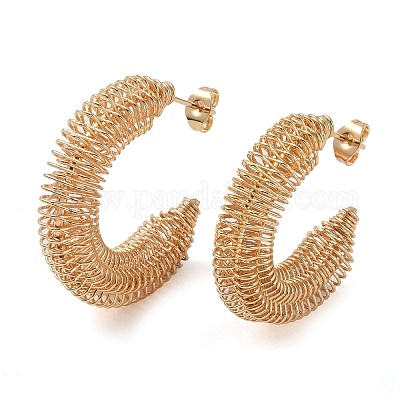 Серьги-гвоздики из нержавеющей стали 304 EJEW-K278-02B-G-1