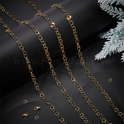 Наборы для изготовления цепочек-ожерельев из нержавеющей стали 304 своими руками DIY-BBC0002-03-1