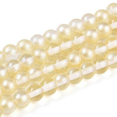 Запекание окрашенные прозрачные стеклянные бусины нити X1-DGLA-N011-6mm-02-1