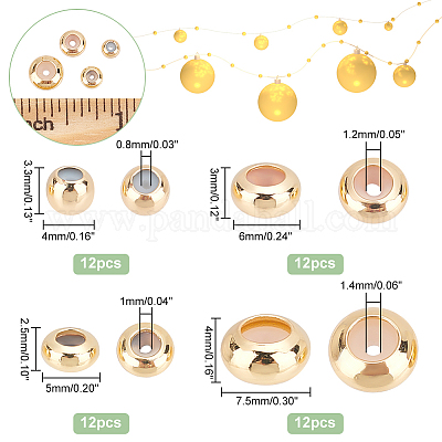 48шт 4 стильные латунные бусины KK-PH0004-85-1