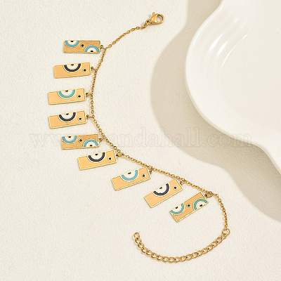 201 браслет с подвесками из нержавеющей стали и эмалью для женщин JX2078-1