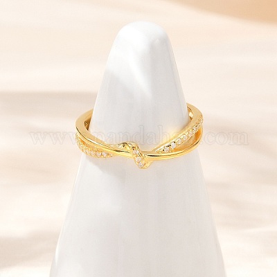 925 регулируемое кольцо-манжета из стерлингового серебра с микропаве из прозрачных кубических цирконий для женщин RJEW-G351-04G-1