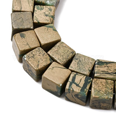 Нити бусин из натурального камня вердит G-B155-C11-8x8mm-1