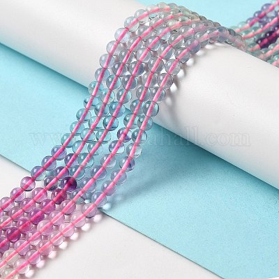 Нити натуральных флюоритовых бусин градиентного цвета G-Z047-C02-04-1