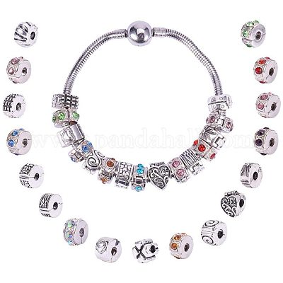 Wholesale PandaHall 20 Pcs Clip Lock Bead Charms with 20 Pcs