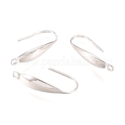 316 Surgical Stainless Steel Earring Hooks, Ear Wire, with Vertical Loop,  Silver, 20x4.5x1mm, Hole: 1.2mm, 20 Gauge, Pin: 0.8mm