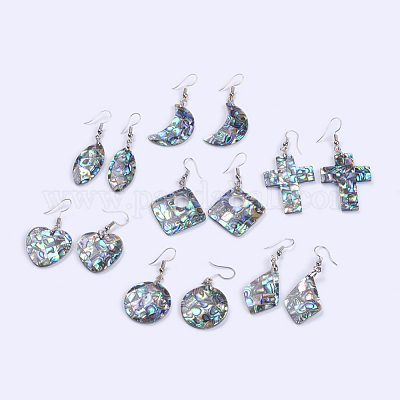 Серьги с раковиной ушка / ракушка EJEW-F147-C-1