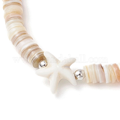 Браслеты из натуральных пресноводных бусин и синтетической бирюзы BJEW-JB11875-1