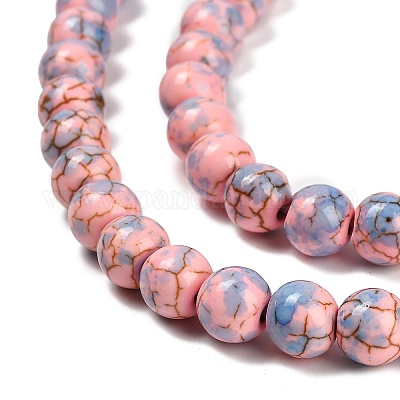 Синтетических нитей бирюзовые бусы TURQ-F019-03F-1