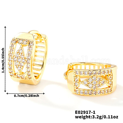 Блестящие полые геометрические латунные серьги-кольца со стразами модная бижутерия KS4813-1-1