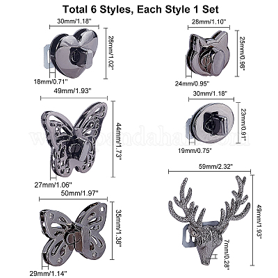 6 комплект 6 стилей аксессуаров для замков из цинкового сплава&nbsp;FIND-PH0002-24B-1