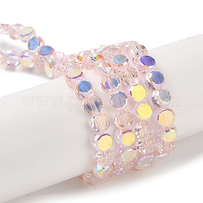 Прозрачные стеклянные бусины гальваническим пряди GLAA-Q099-A01-10-1