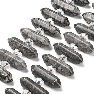 Нити бусин из натурального камня с двойным окончанием&nbsp;G-H069-B09-01-1