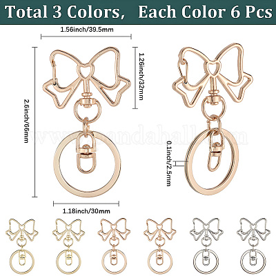 18 шт. 3-х цветные застежки для брелка из сплава KEYC-SC0001-75A-1