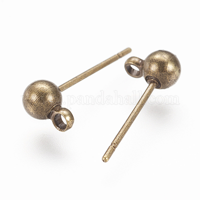 Ottone orecchini pubblicare palla&nbsp;EC253-AB-1