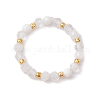 Кольца-растяжки из натурального лунного камня RJEW-JR00867-08-1