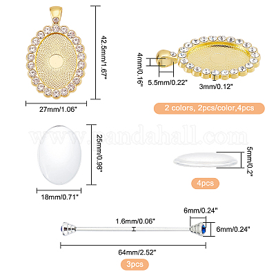 Наборы для самостоятельного изготовления овальной подвески-броши DIY-CA0004-04-1