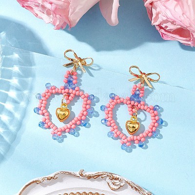 Стеклянные бусины EJEW-MZ00396-05-1