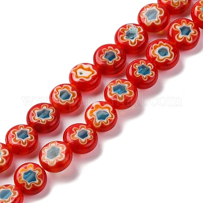 Ручной работы millefiori стеклянные бусины нитки LAMP-G164-12A-1