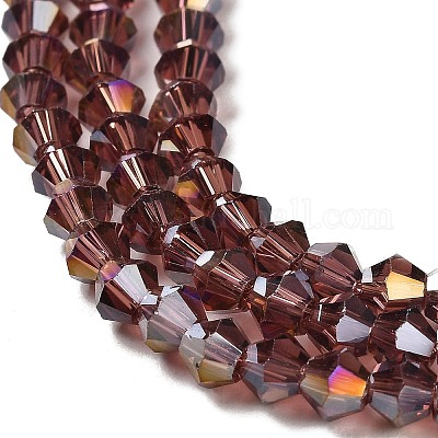 Прозрачные стеклянные бусины гальваническим пряди GLAA-F029-3mm-A05-1