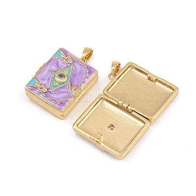 Латунные подвески с микропаве из прозрачного кубического циркония KK-P335-06G-1