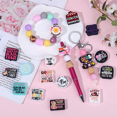 18шт 18 стиля смешанные формы силиконовые фокусные бусины SIL-SZ0001-36-1