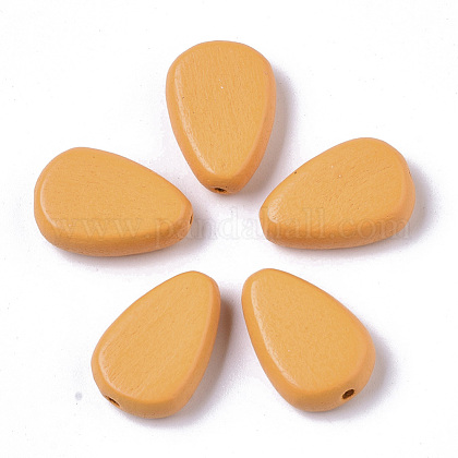 Cuentas de madera natural pintada WOOD-R265-04I-1