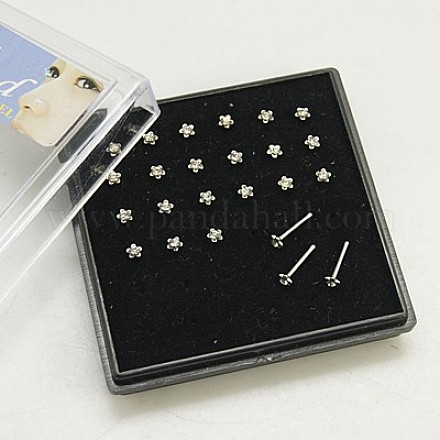 Stainless Steel Nose Studs Nose Piercing Jewelry AJEW-D007-5A-1