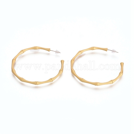 Semicircular Brass Stud Earrings EJEW-E196-15MG-1