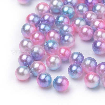 Rainbow Acrylic Imitation Pearl Beads OACR-R065-8mm-A13-1