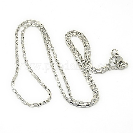 Trendy Unisex 304 Stainless Steel Box Chain Necklaces X-NJEW-L043-01P-1