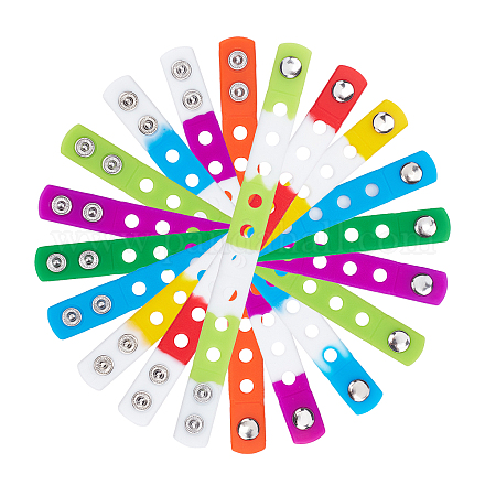 Sunnyclue 10 pz 10 colori braccialetti in silicone per bambini BJEW-SC0001-11-1