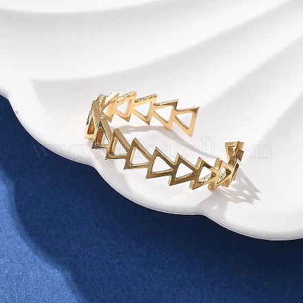 Треугольное кольцо-манжета из нержавеющей стали 304 для женщин RJEW-M049-01G-04-1