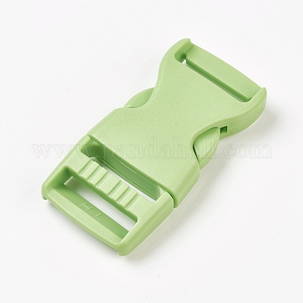 PPプラスチック製のサイドリリースバックル  サバイバルブレスレットの留め金  黄緑  65x32x12mm  穴：4x25mm KY-WH0009-13-1