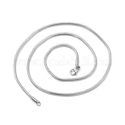 304 Stainless Steel Snake Chain Necklaces NJEW-F226-01P-03-1